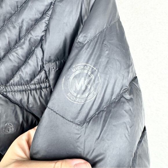 MICHAEL Michael Kors Packable Down Filled Quilted Long Line Coat Black Size M - Picture 7 of 15